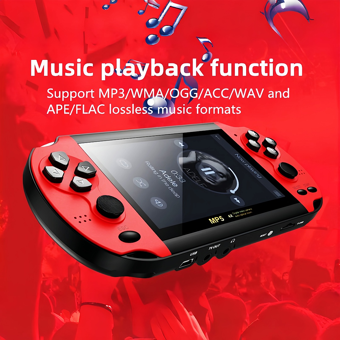 4.3 inch Color Video Game Console Dual Joystick Built-in 3000 Retro Games Support Arcade CPS/gba/gbc/gb/SFC/fc Video/Music/E-Book AV Out Rechargeable Lithium Battery Children's Gift