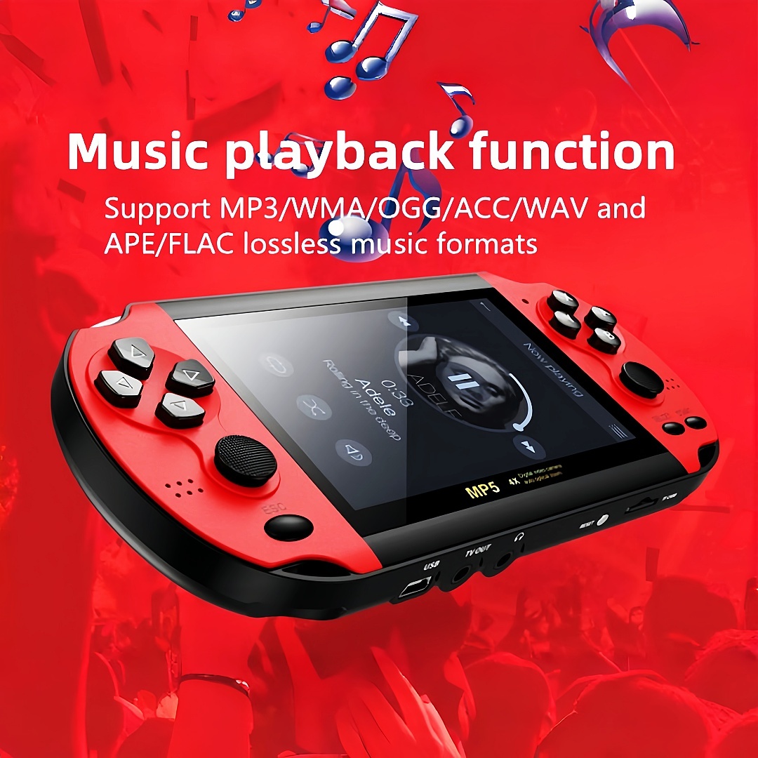 4.3 inch Color Video Game Console Dual Joystick Built-in 3000 Retro Games Support Arcade CPS/gba/gbc/gb/SFC/fc Video/Music/E-Book AV Out Rechargeable Lithium Battery Children's Gift