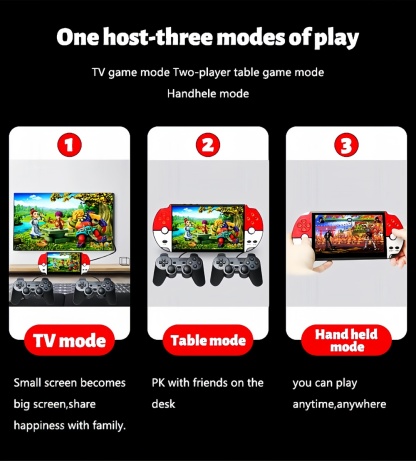 XRS-09｜7-inch multiplayer wireless handle retro video game console Birthday/holiday/Christmas gift