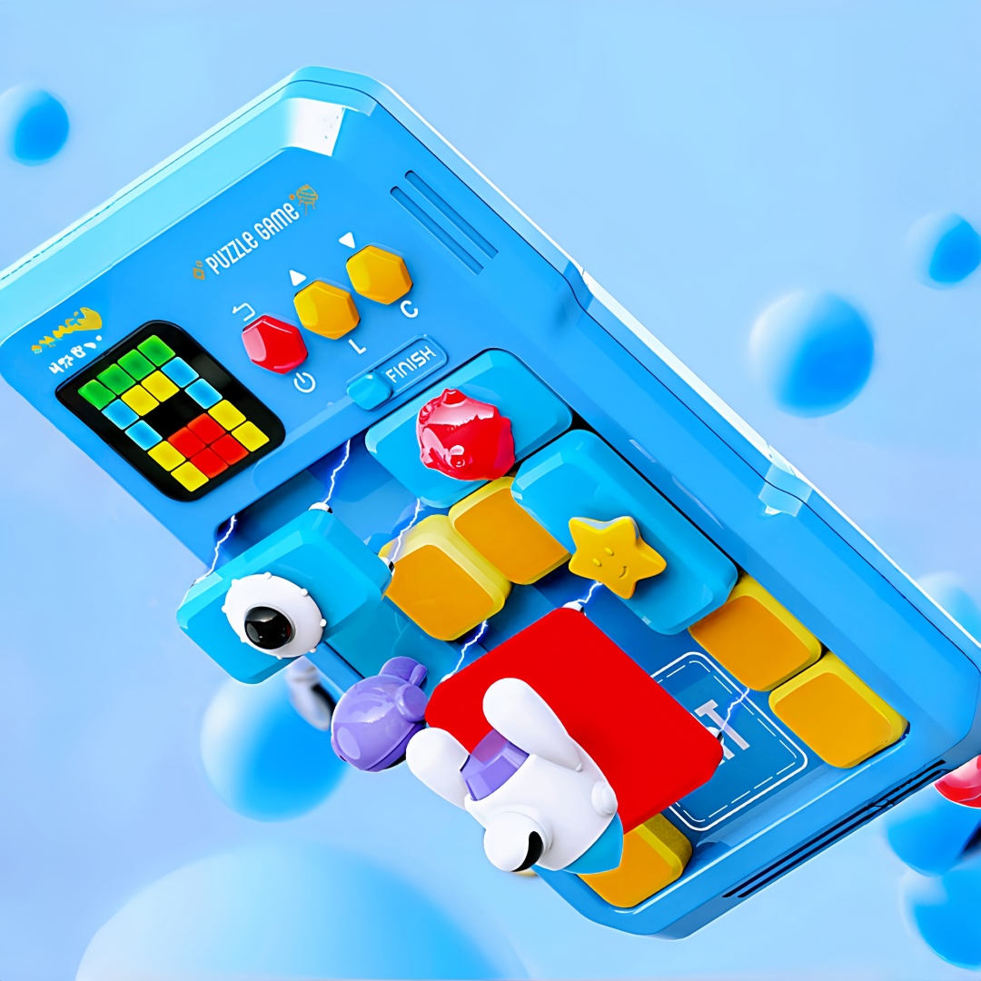 3D Intelligent Huarongdao Jigsaw Puzzle Game Machine Electronic Educational Toy Parent-child Interactive Digital Building Blocks Children/Teenagers Maze Escape Game Birthday/Holiday Gift