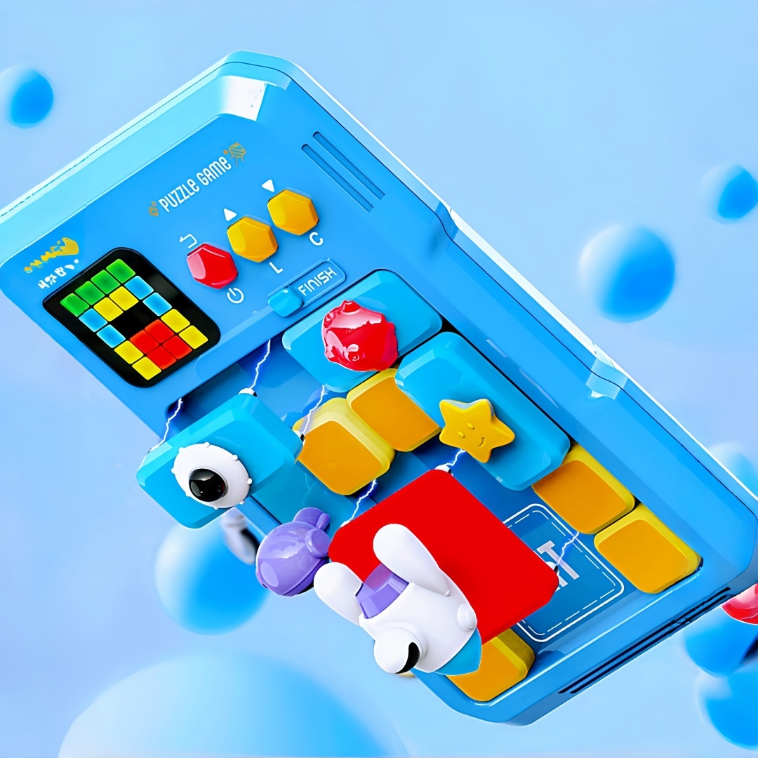 3D Intelligent Huarongdao Jigsaw Puzzle Game Machine Electronic Educational Toy Parent-child Interactive Digital Building Blocks Children/Teenagers Maze Escape Game Birthday/Holiday Gift