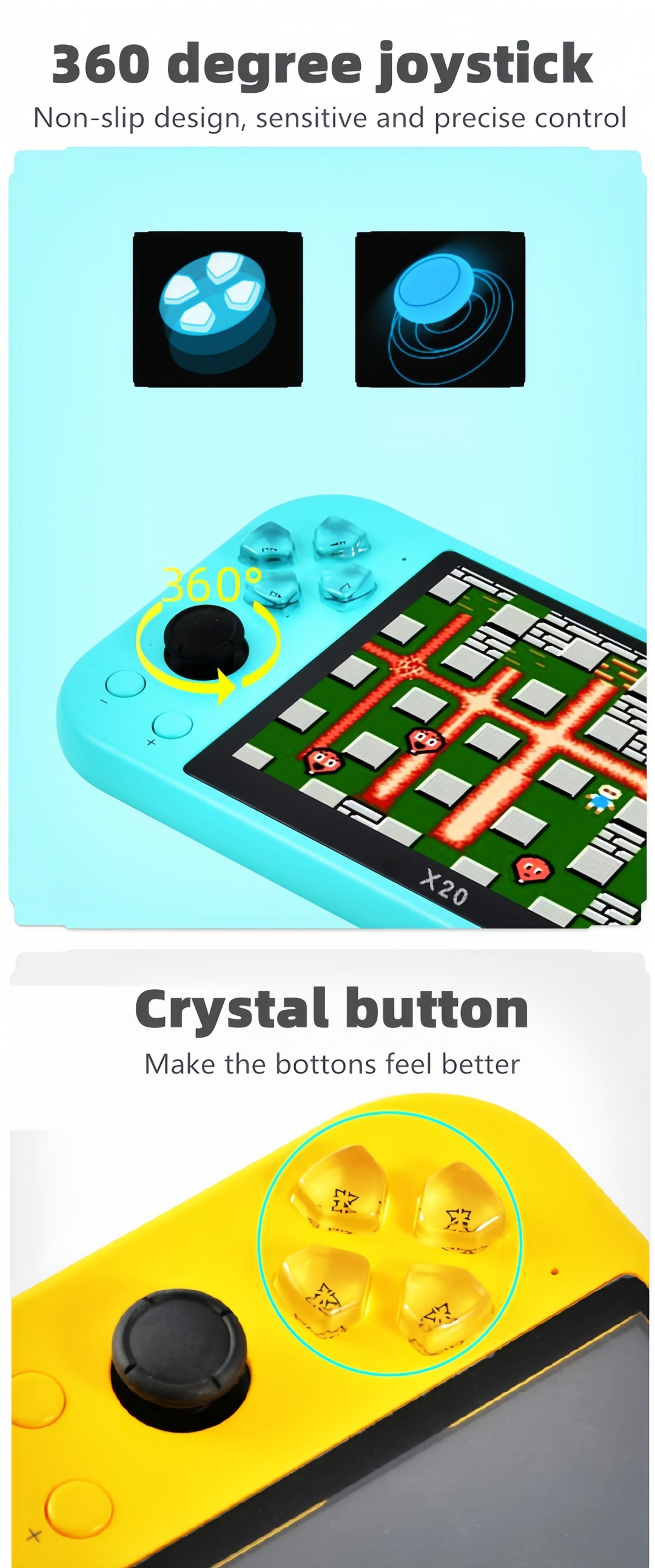 X20｜5.1-inch wireless double-player game console birthday/Christmas gift mp3/mp4