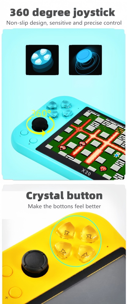 X20｜5.1-inch wireless double-player game console birthday/Christmas gift mp3/mp4