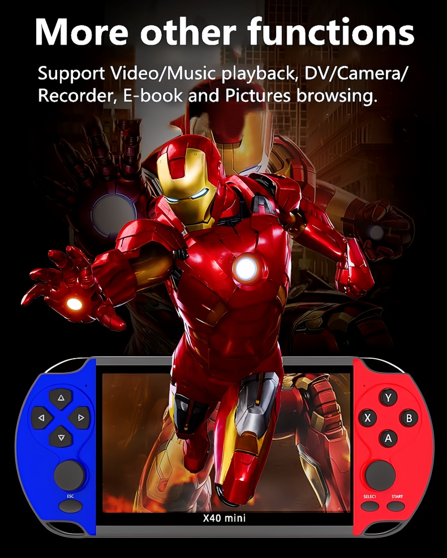 X40MINI｜6.5-inch double player video game console Supports wireless controllers Birthday/holiday/Christmas gift