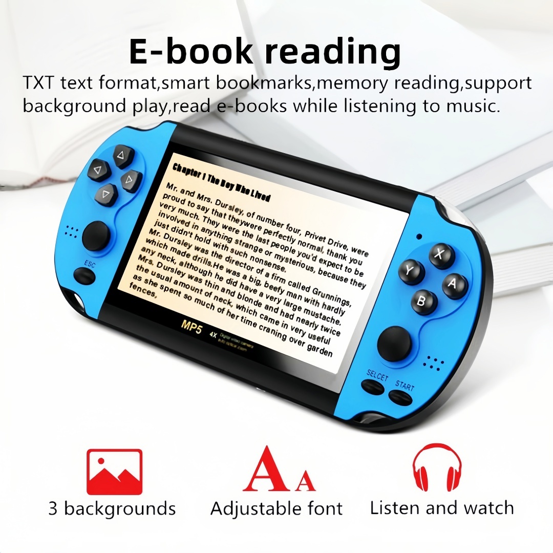 4.3 inch Color Video Game Console Dual Joystick Built-in 3000 Retro Games Support Arcade CPS/gba/gbc/gb/SFC/fc Video/Music/E-Book AV Out Rechargeable Lithium Battery Children's Gift