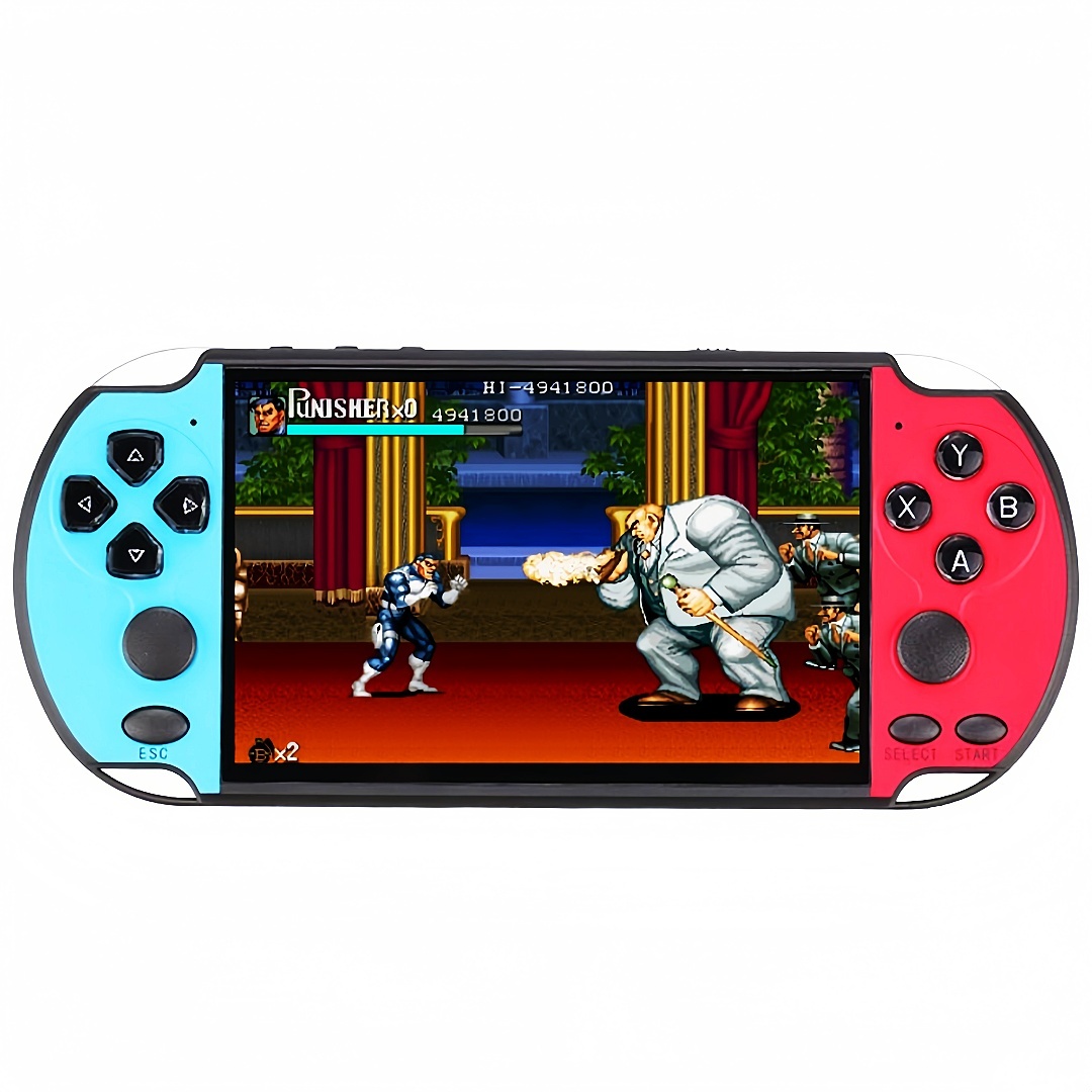 X7Plus｜5.1-inch screen hd casual handheld game console with built-in 11000 vodeo games portable game retro nostalgic mp3 mp4 AV-out to TV game can be saved/added/deleted
