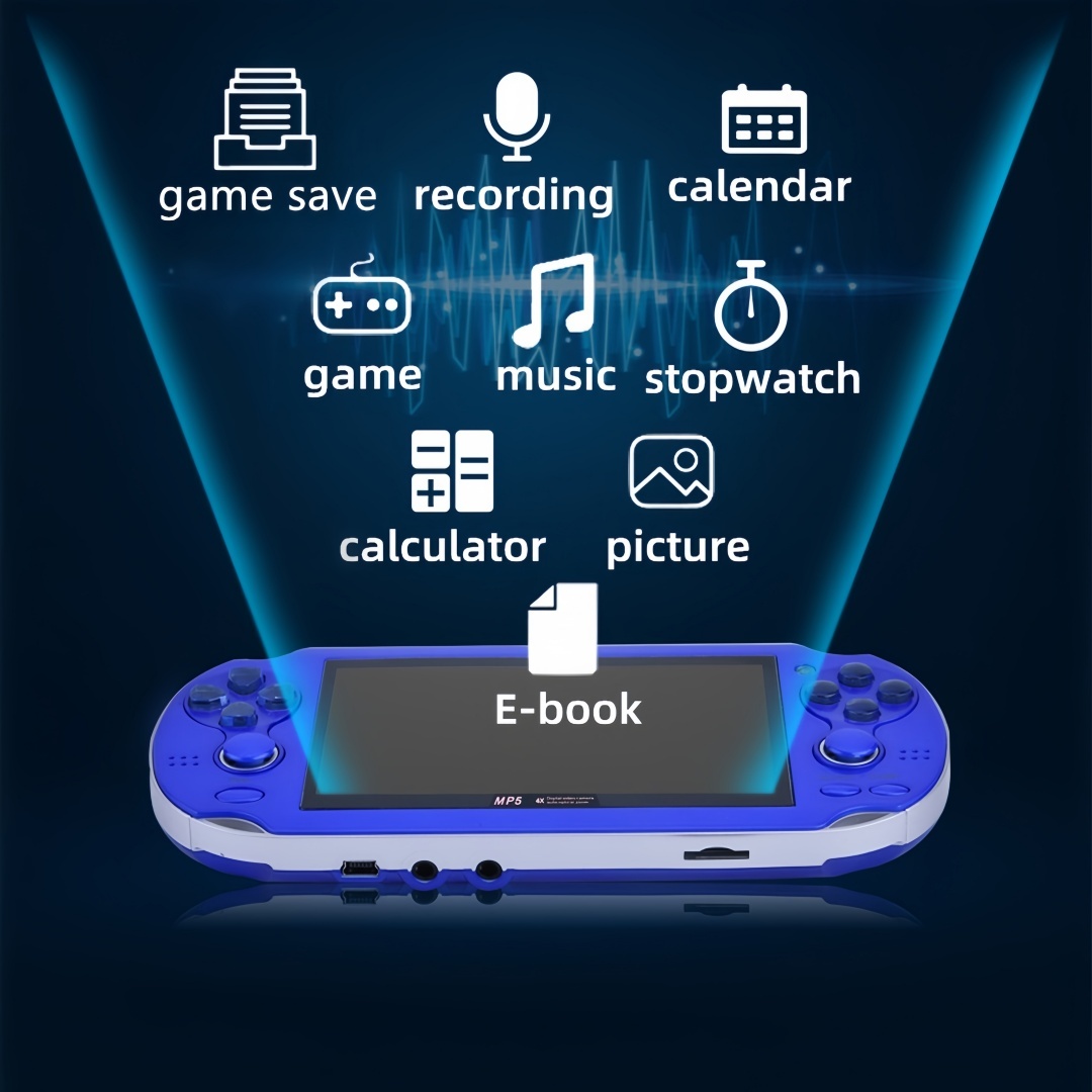 4.3 inch Retro Video Game Console Build 2200 Games for Multiple Emulators Dual Joystick Ergonomics Appearanc Support Instant Save/Load Portable Console Game Player MP3/4 Gifts