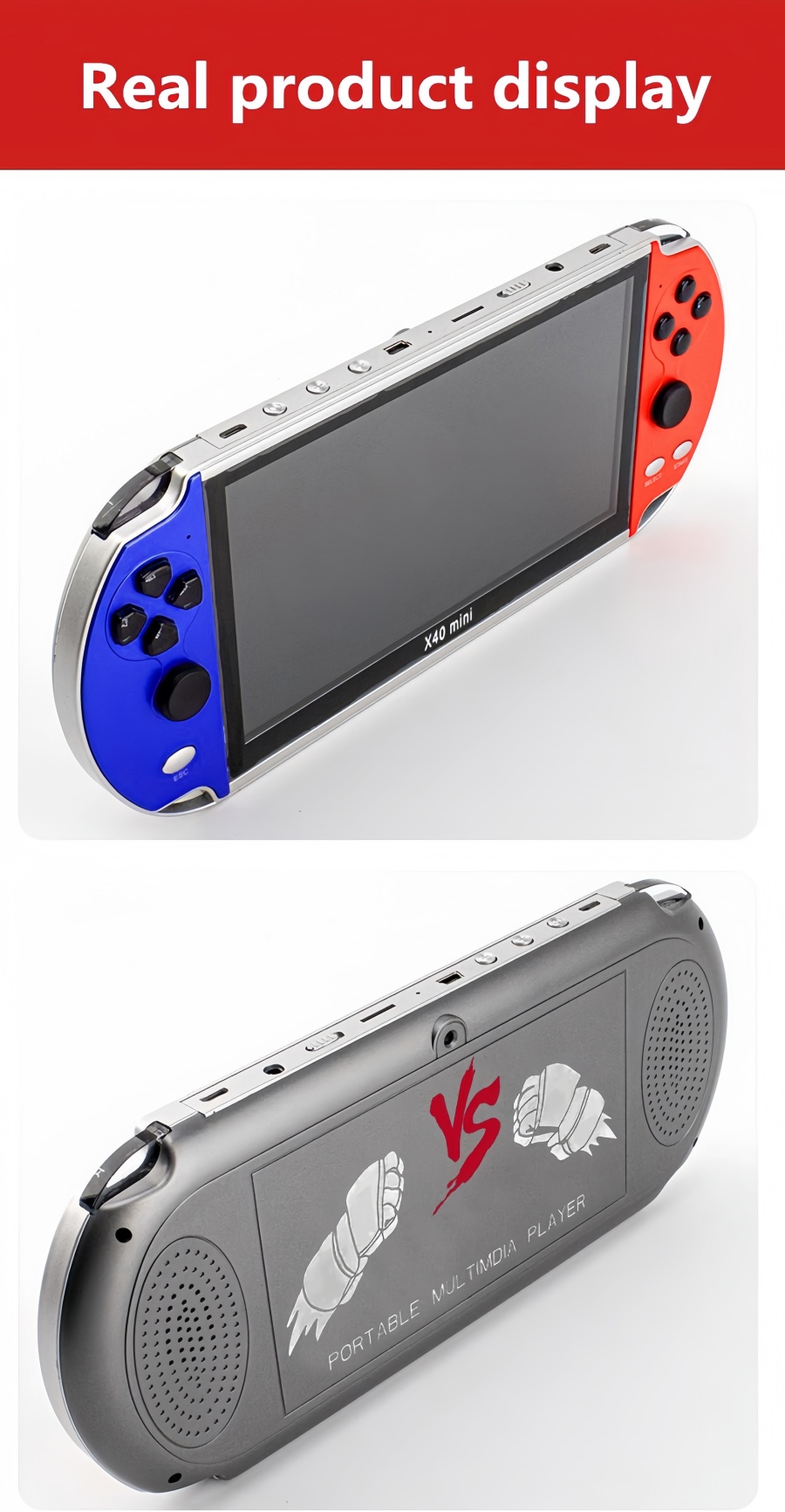 X40MINI｜6.5-inch double player video game console Supports wireless controllers Birthday/holiday/Christmas gift