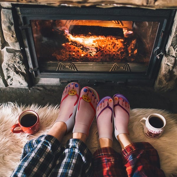 ⚡2024 Hot Sale 50% OFF - 💖Women Manicure Print Flip Flop Socks🎁