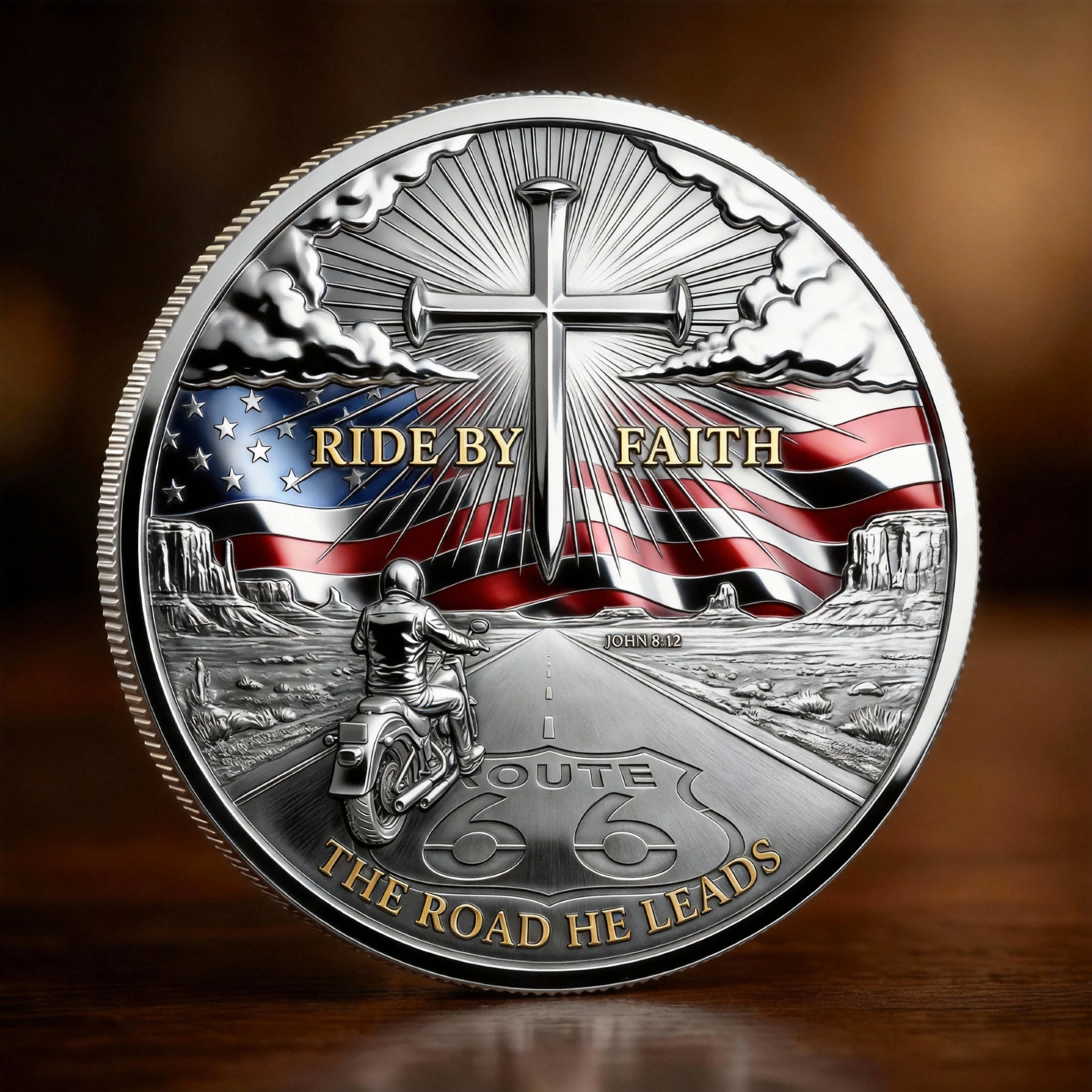 🏆NEW YEAR 60% OFF - 🏍️✝️ Ride by Faith — The Road He Leads Commemorative Coin