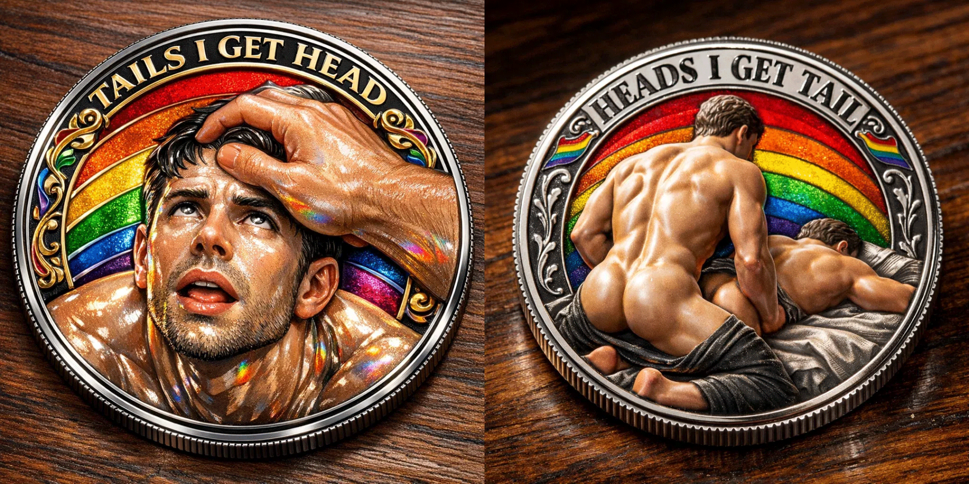 ❤Funny Heads I Get Tail / Tails I Get Head Commemorative Coin