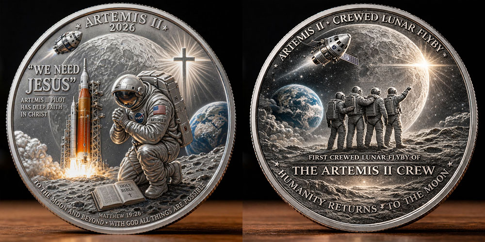 🚀Flash Sale 60% OFF 🌕 Artemis II Faith & Exploration Commemorative Coin