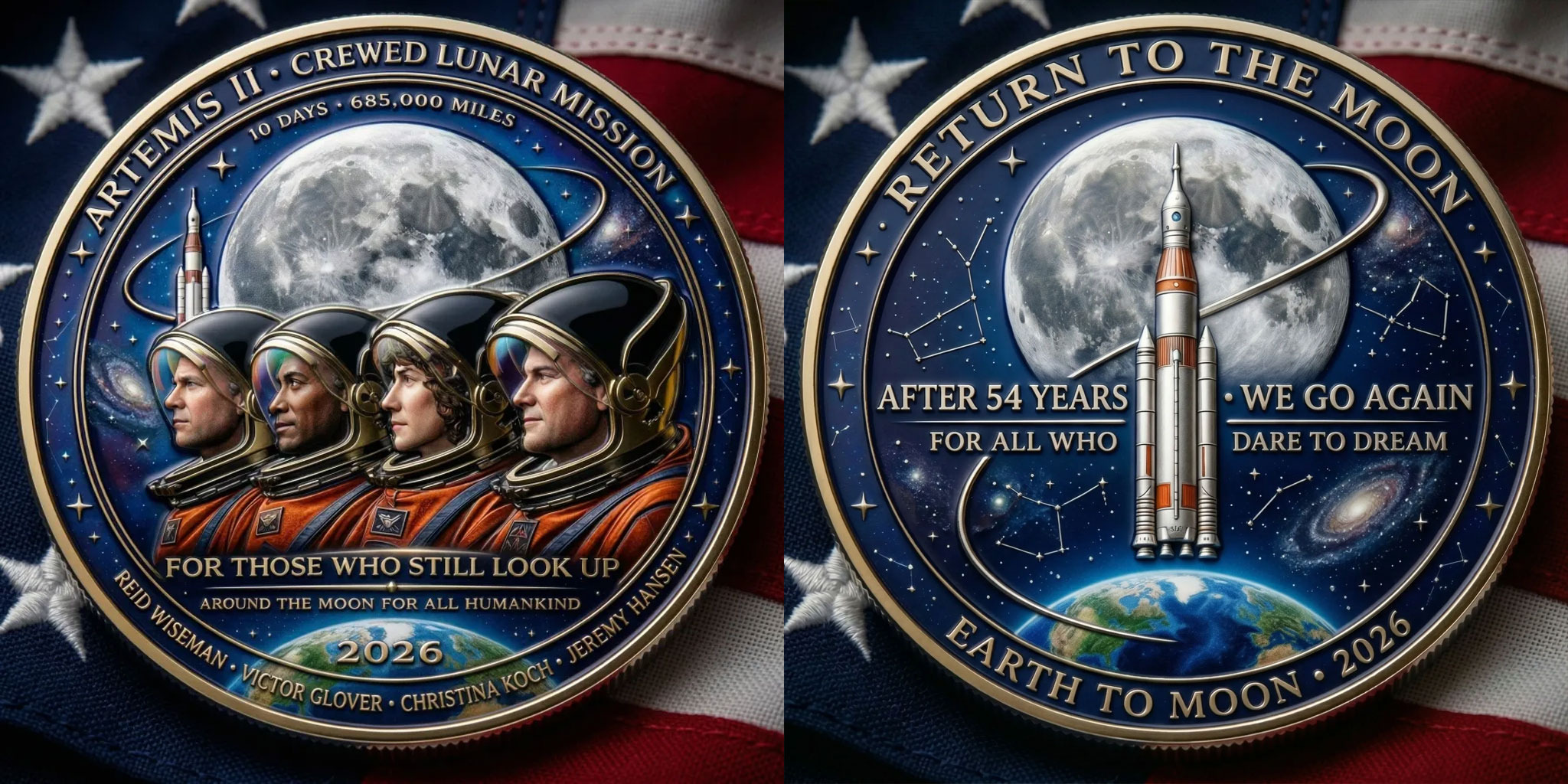 👩🏻‍🚀A TRIBUTE TO THE EXPLORERS - 🚀Artemis II Lunar Legacy Commemorative Coin🌙