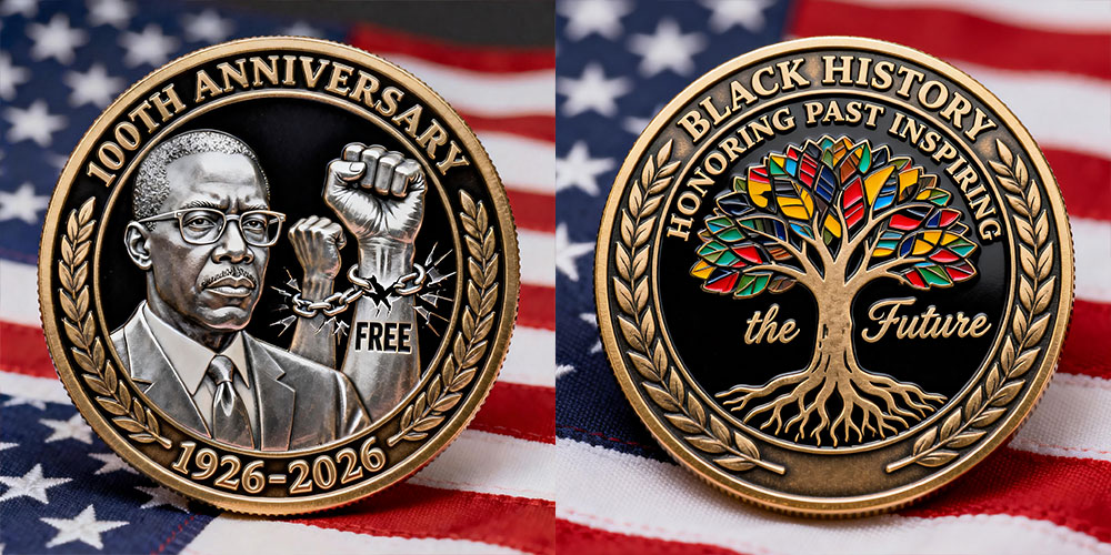Black History Month 100th Anniversary Freedom Commemorative Coin