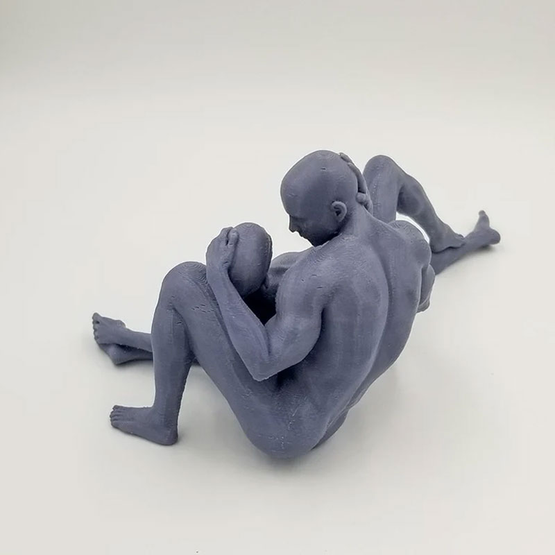 Abstract Male Figure Embrace Sculpture