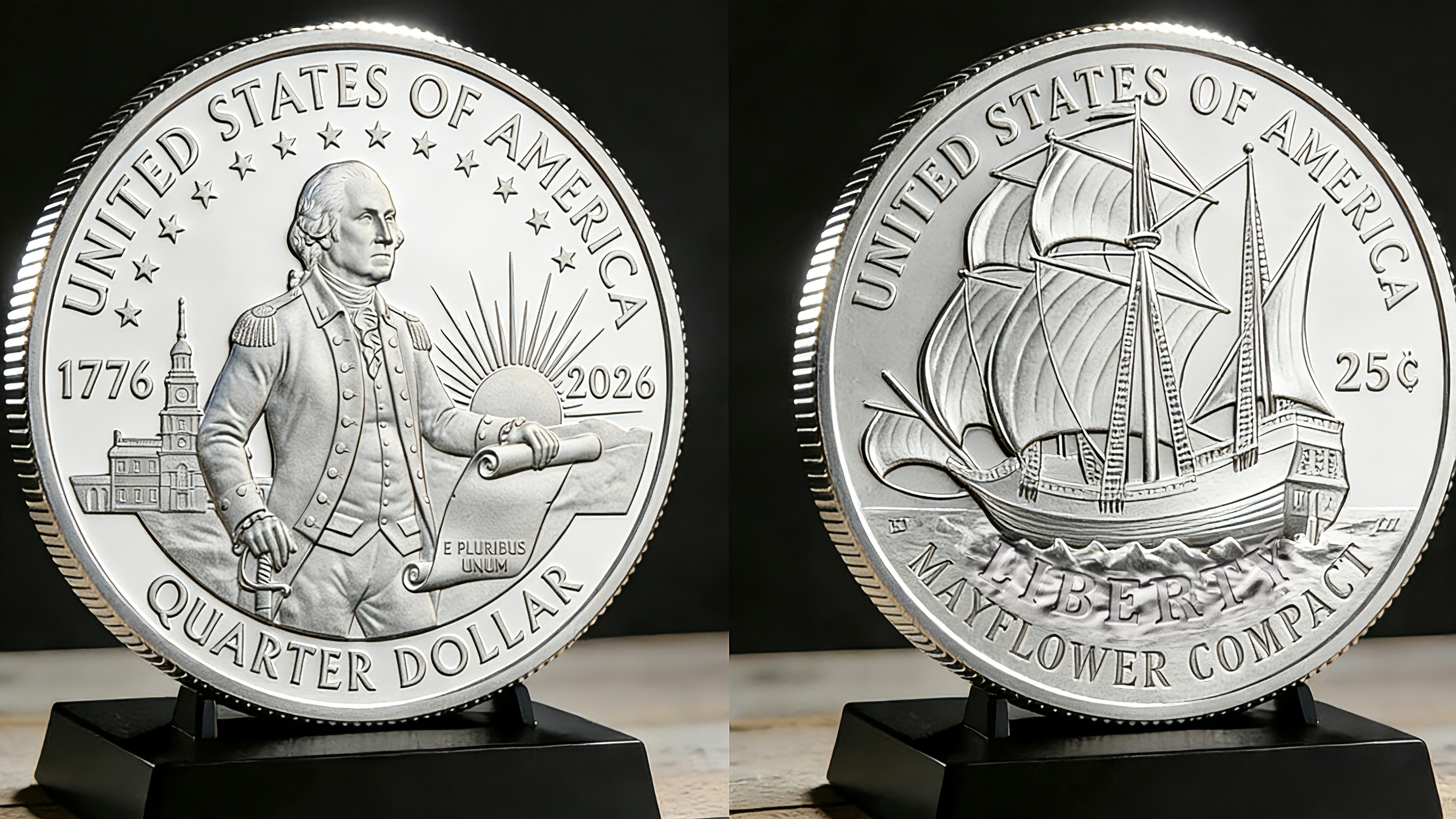 🏆New Year 60% OFF - ✅ Mayflower Compact 250th Anniversary Commemorative Quarter 🇺🇸🛶