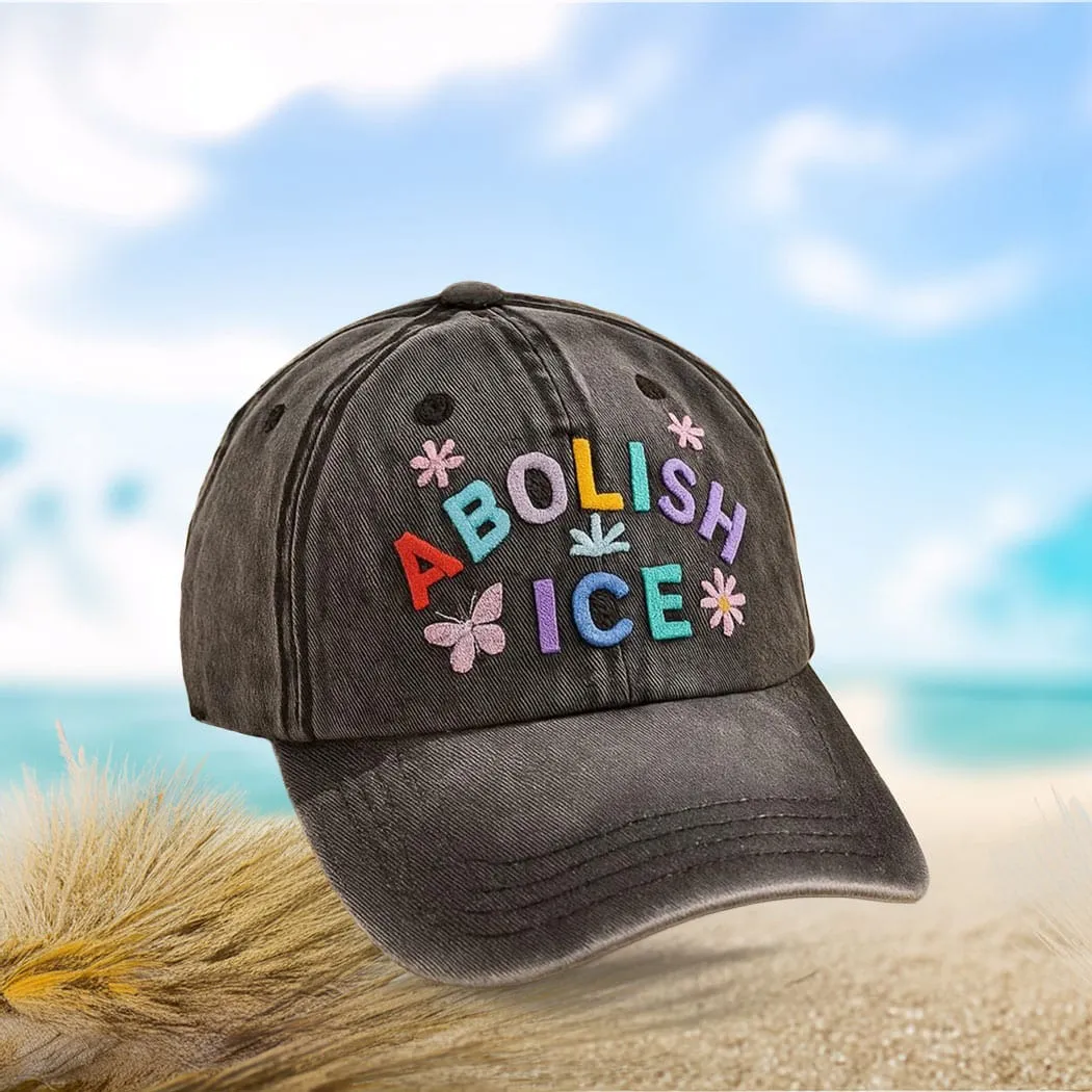 Floral Abolish ICE Human Is Illegal Hat
