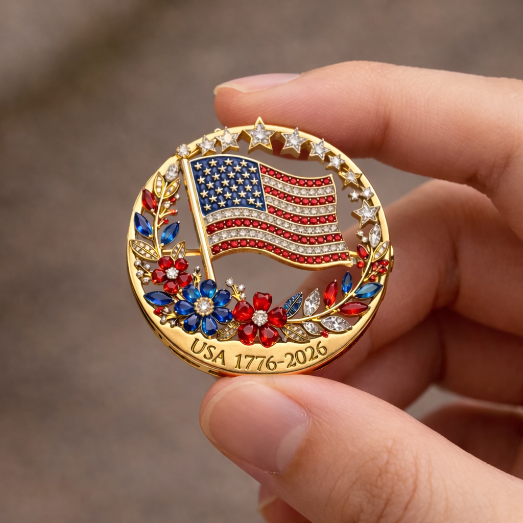 US 250th Anniversary Enamel Brooch Pin