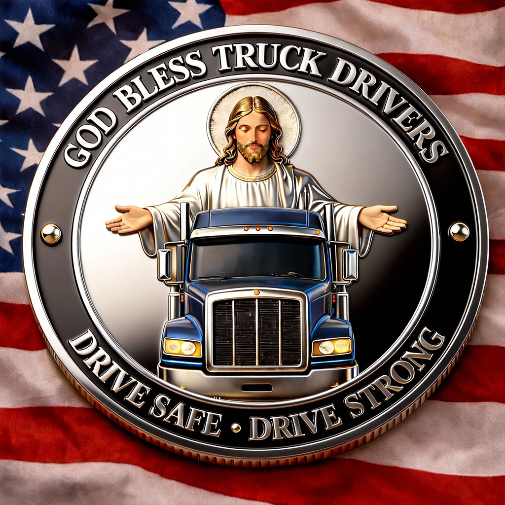 🏆Flash Sale 60% OFF - 🙏Jesus Bless Truck Drivers Coin