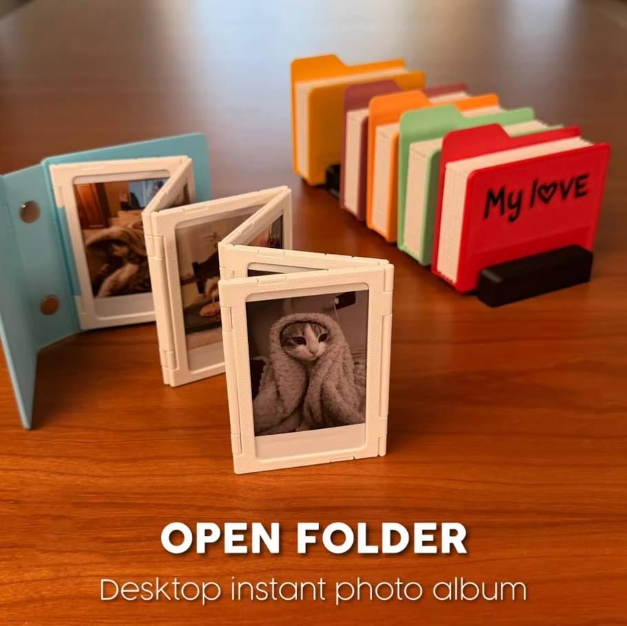 Open Folder Photo Album: Desktop Instant Photo Organizer Display