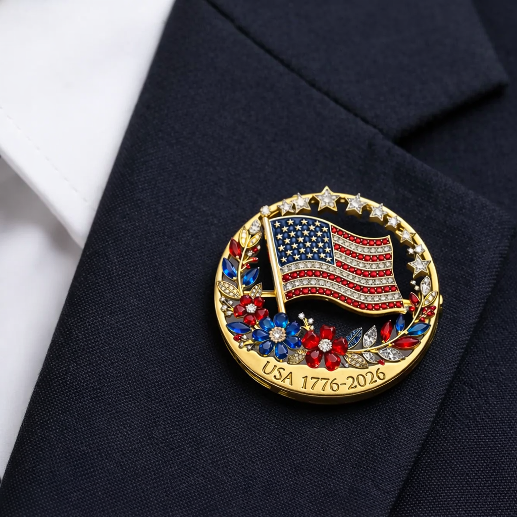US 250th Anniversary Enamel Brooch Pin