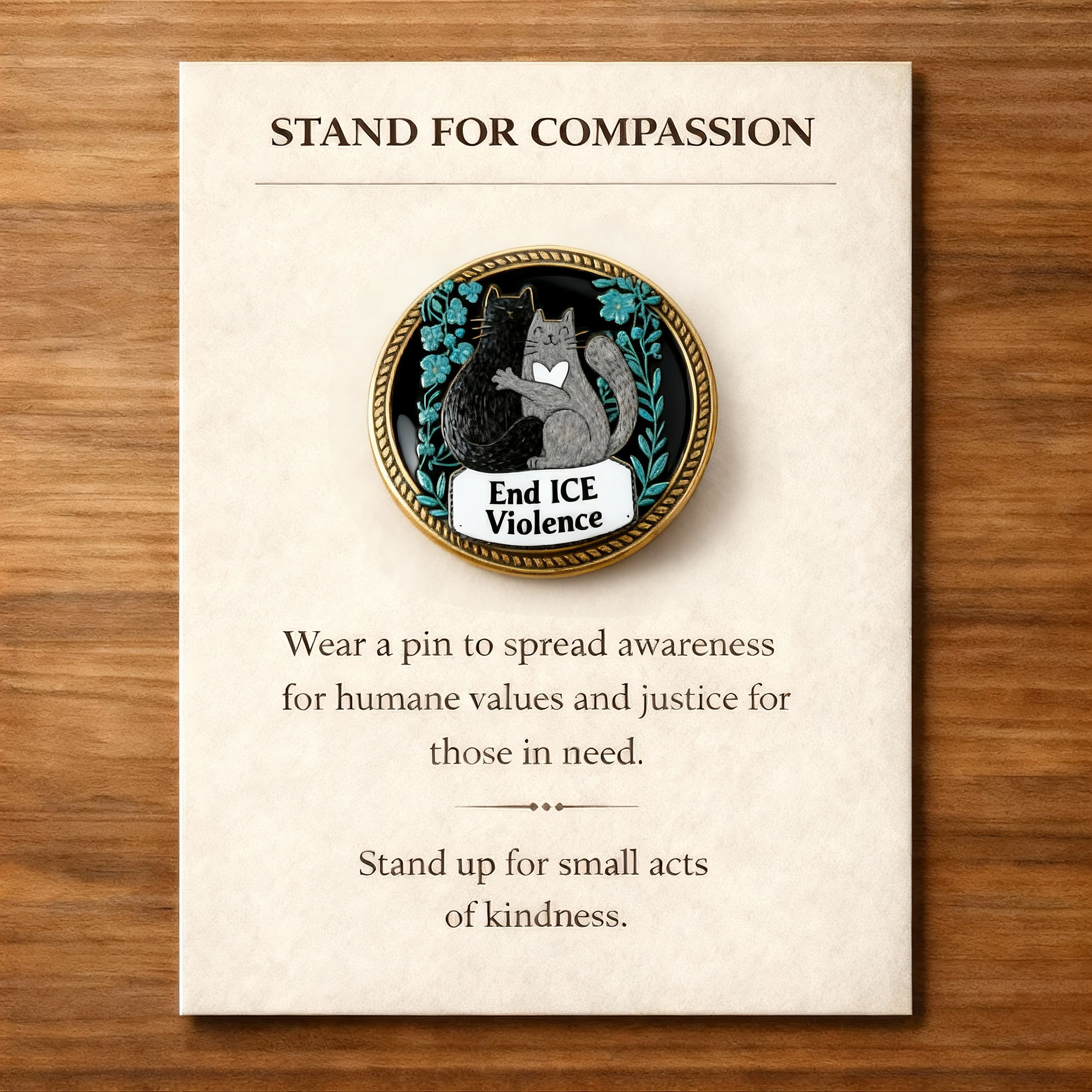 End ICE Violence Enamel Pin