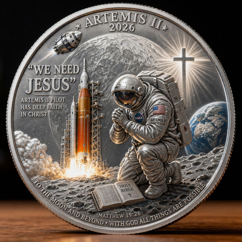 🚀Flash Sale 60% OFF 🌕 Artemis II Faith & Exploration Commemorative Coin