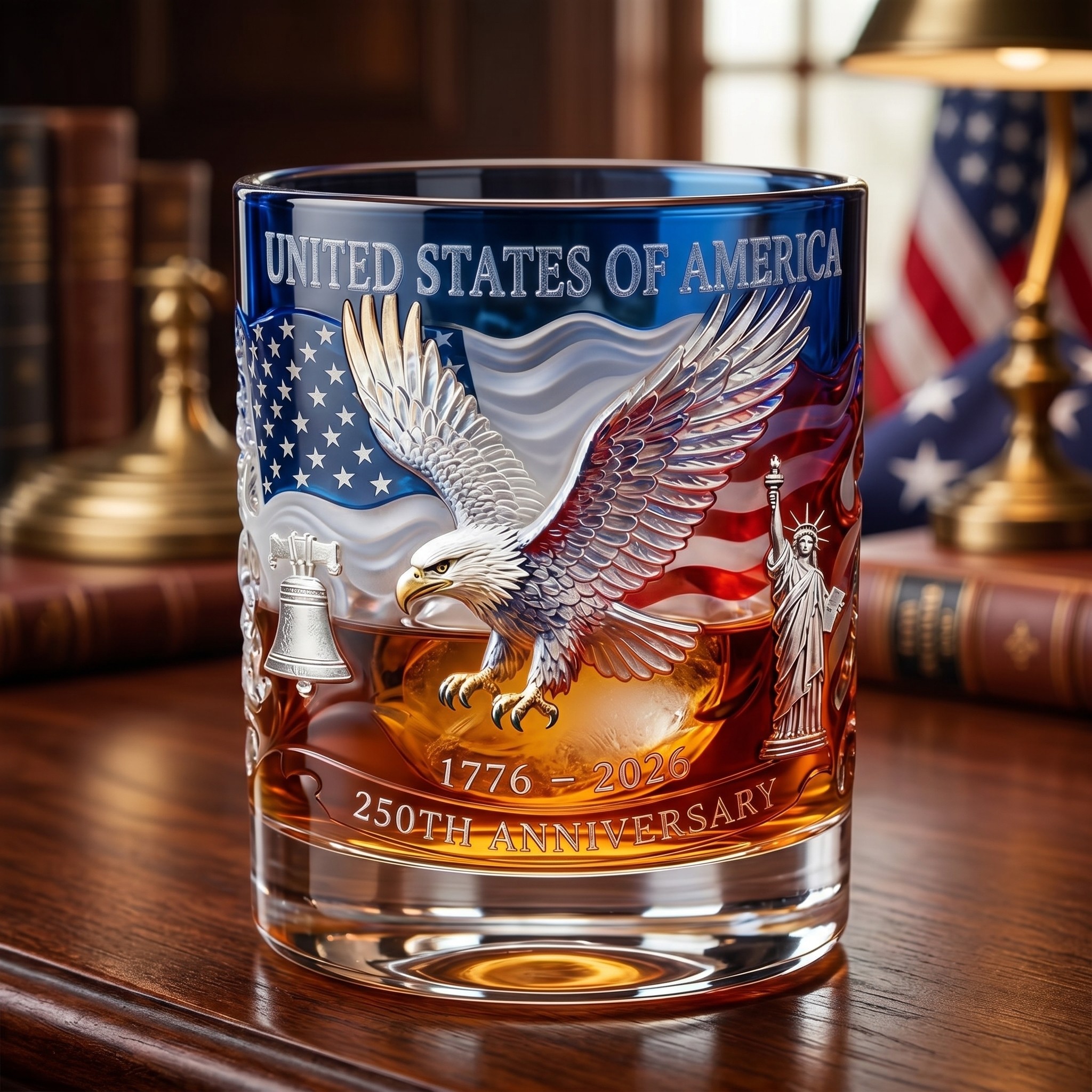 Limited Edition 2026 USA 250th Anniversary Commemorative Glass – 1776-2026 Heritage Edition