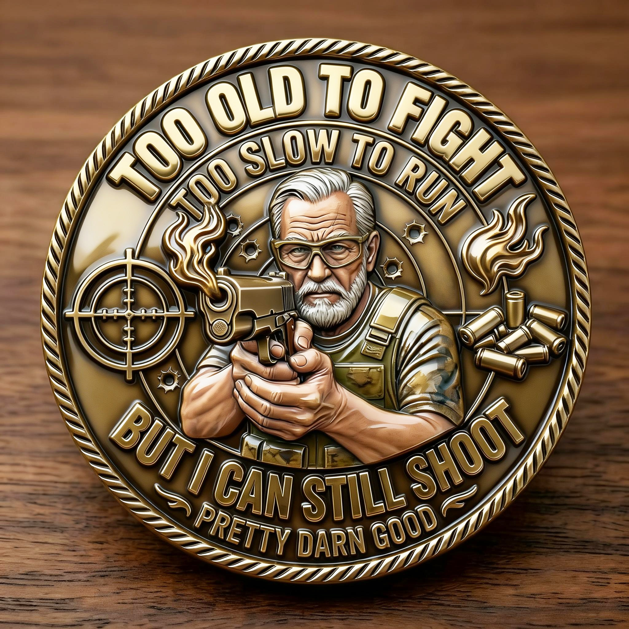 🎁Last Day 60% OFF - Too Old To Fight Still Shoot Challenge Coin