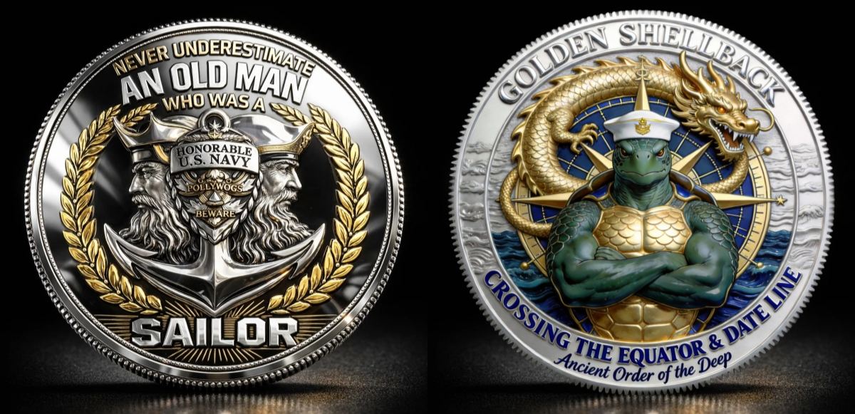 🏆Flash Sale 60% OFF - ⚓U.S. Navy “Shellback” & “Golden Shellback”Challenge Coin