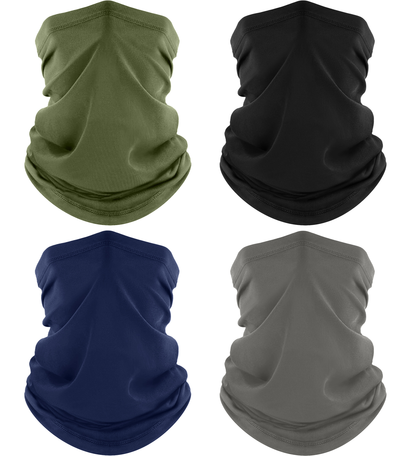 4 Pack Neck Gaiter, Cooling Breathable Face Mask UV Protection Scarf Hiking Bandana for Men/Women