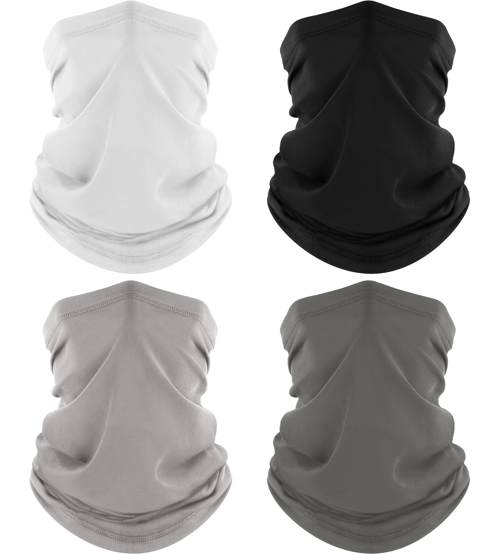 4 Pack Neck Gaiter, Cooling Breathable Face Mask UV Protection Scarf Hiking Bandana for Men/Women