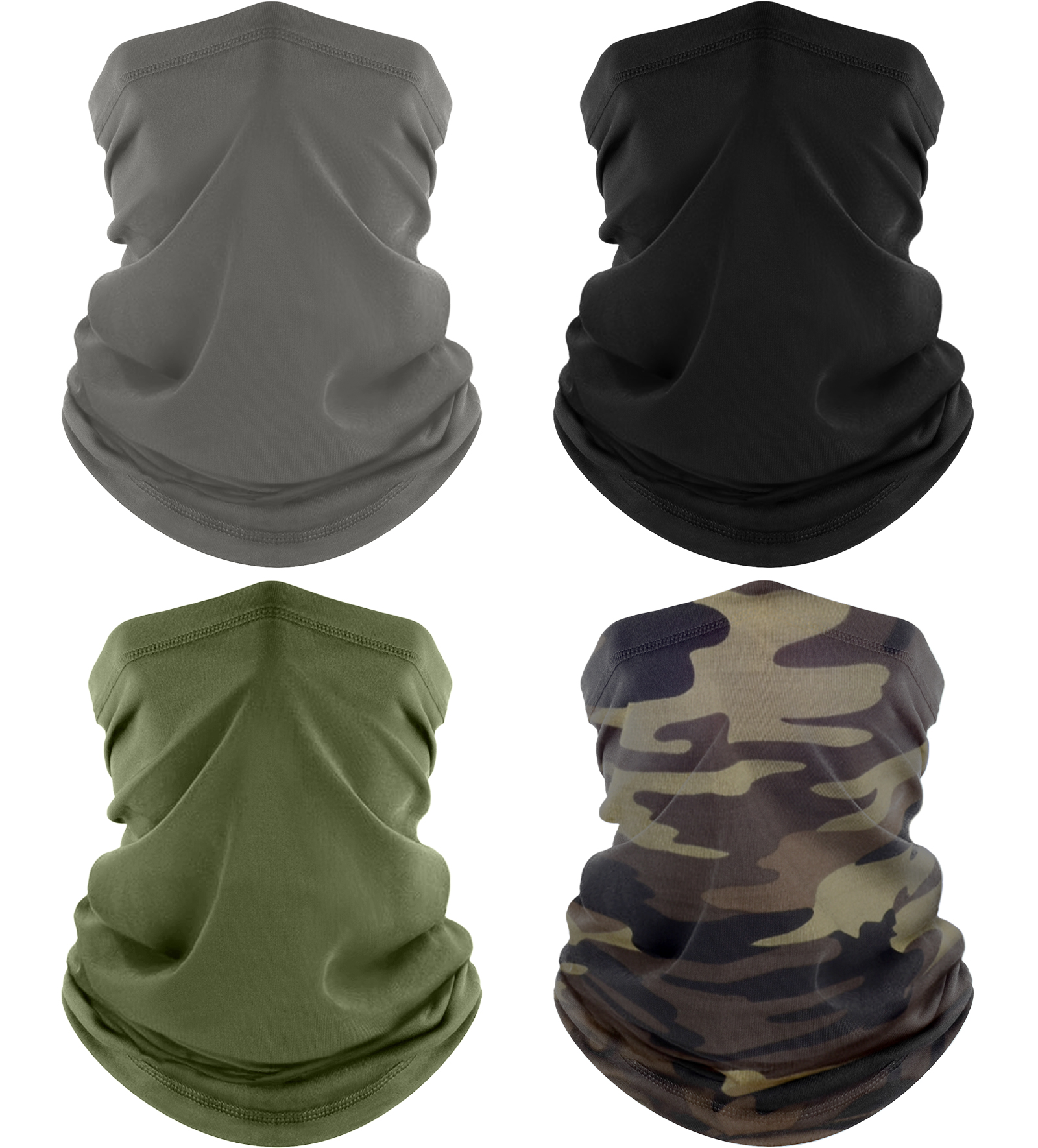 4 Pack Neck Gaiter, Cooling Breathable Face Mask UV Protection Scarf Hiking Bandana for Men/Women