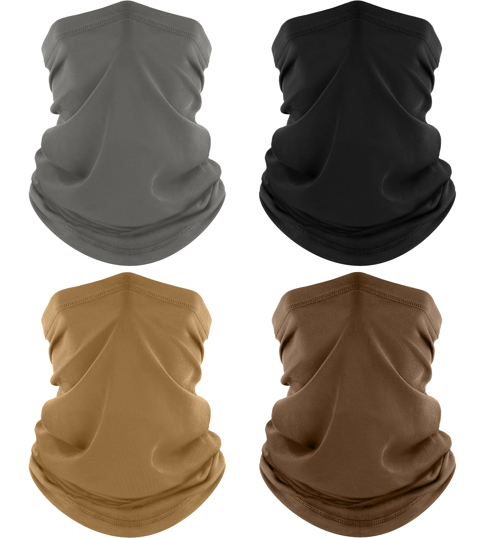 4 Pack Neck Gaiter, Cooling Breathable Face Mask UV Protection Scarf Hiking Bandana for Men/Women