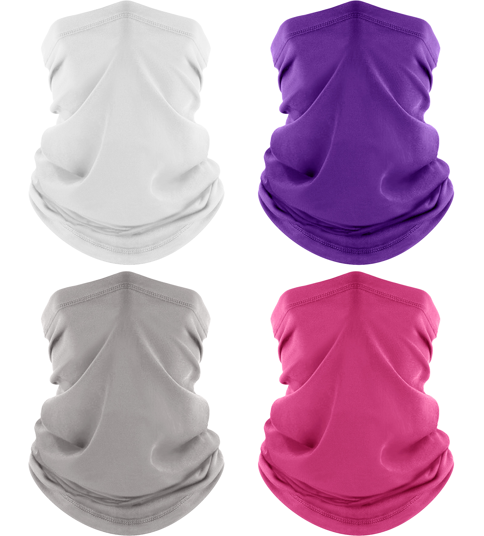 4 Pack Neck Gaiter, Cooling Breathable Face Mask UV Protection Scarf Hiking Bandana for Men/Women