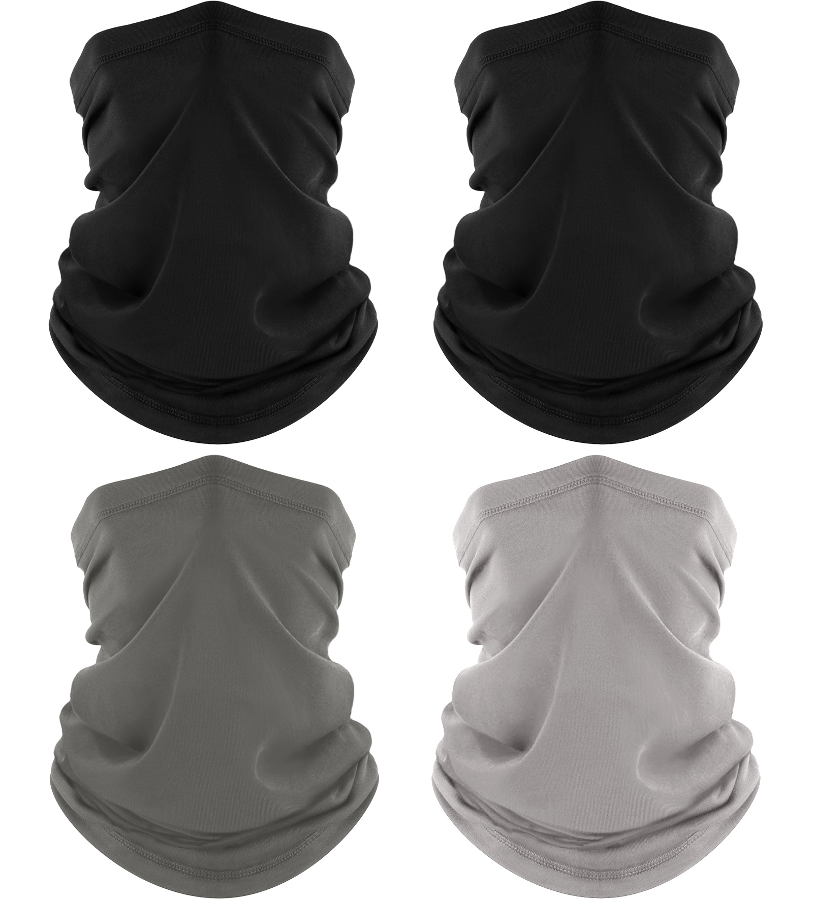 4 Pack Neck Gaiter, Cooling Breathable Face Mask UV Protection Scarf Hiking Bandana for Men/Women