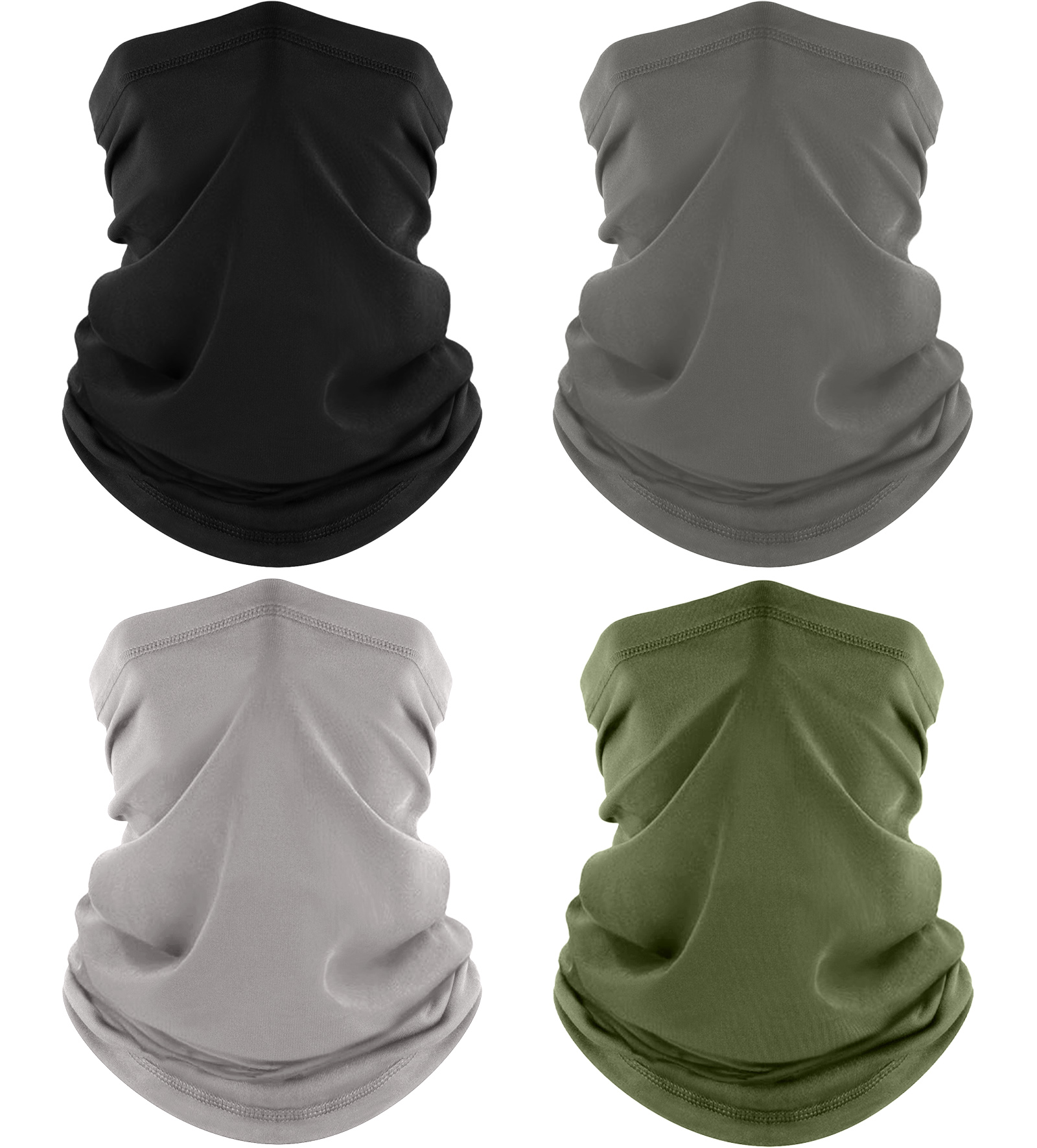 4 Pack Neck Gaiter, Cooling Breathable Face Mask UV Protection Scarf Hiking Bandana for Men/Women