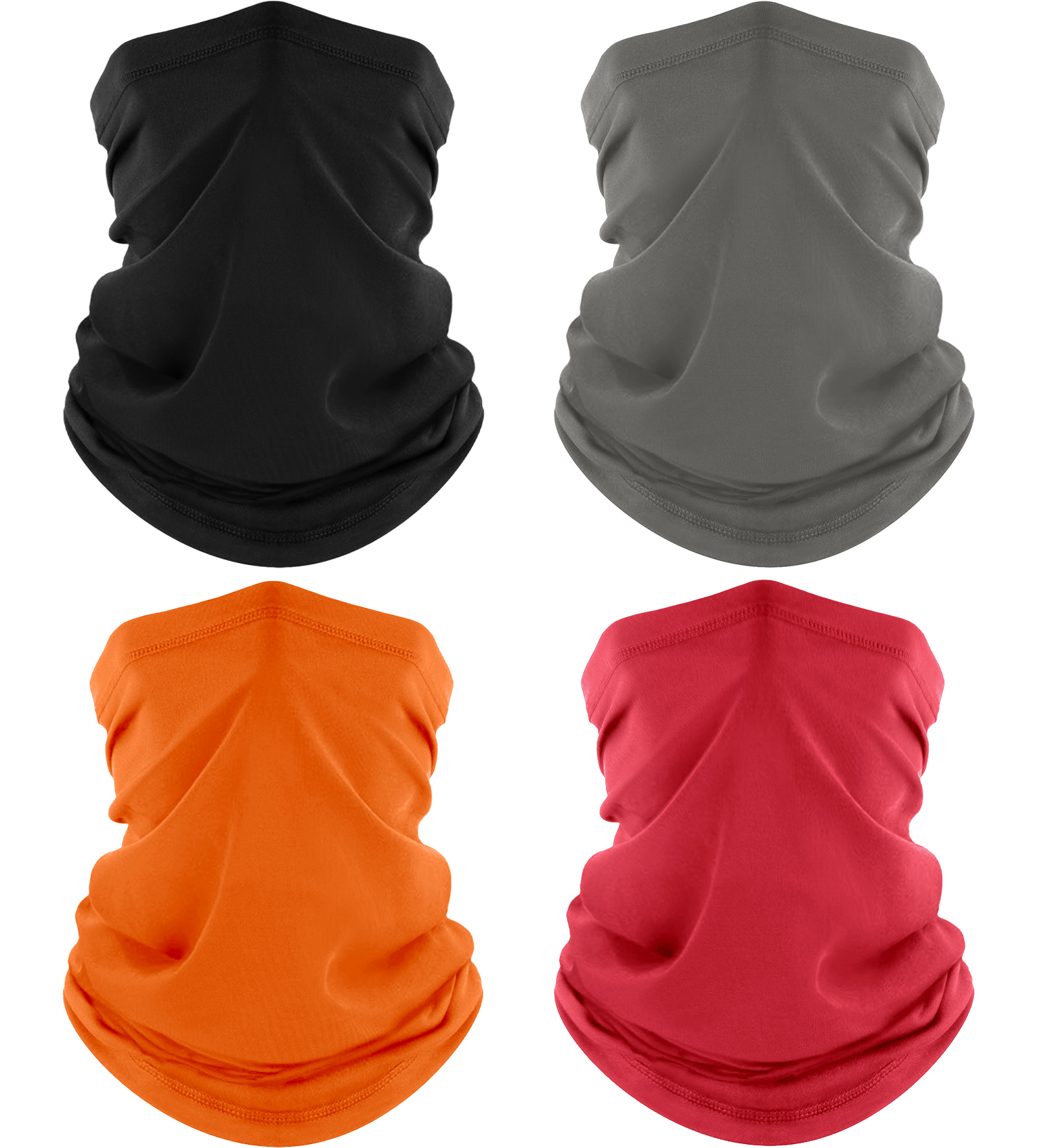 4 Pack Neck Gaiter, Cooling Breathable Face Mask UV Protection Scarf Hiking Bandana for Men/Women