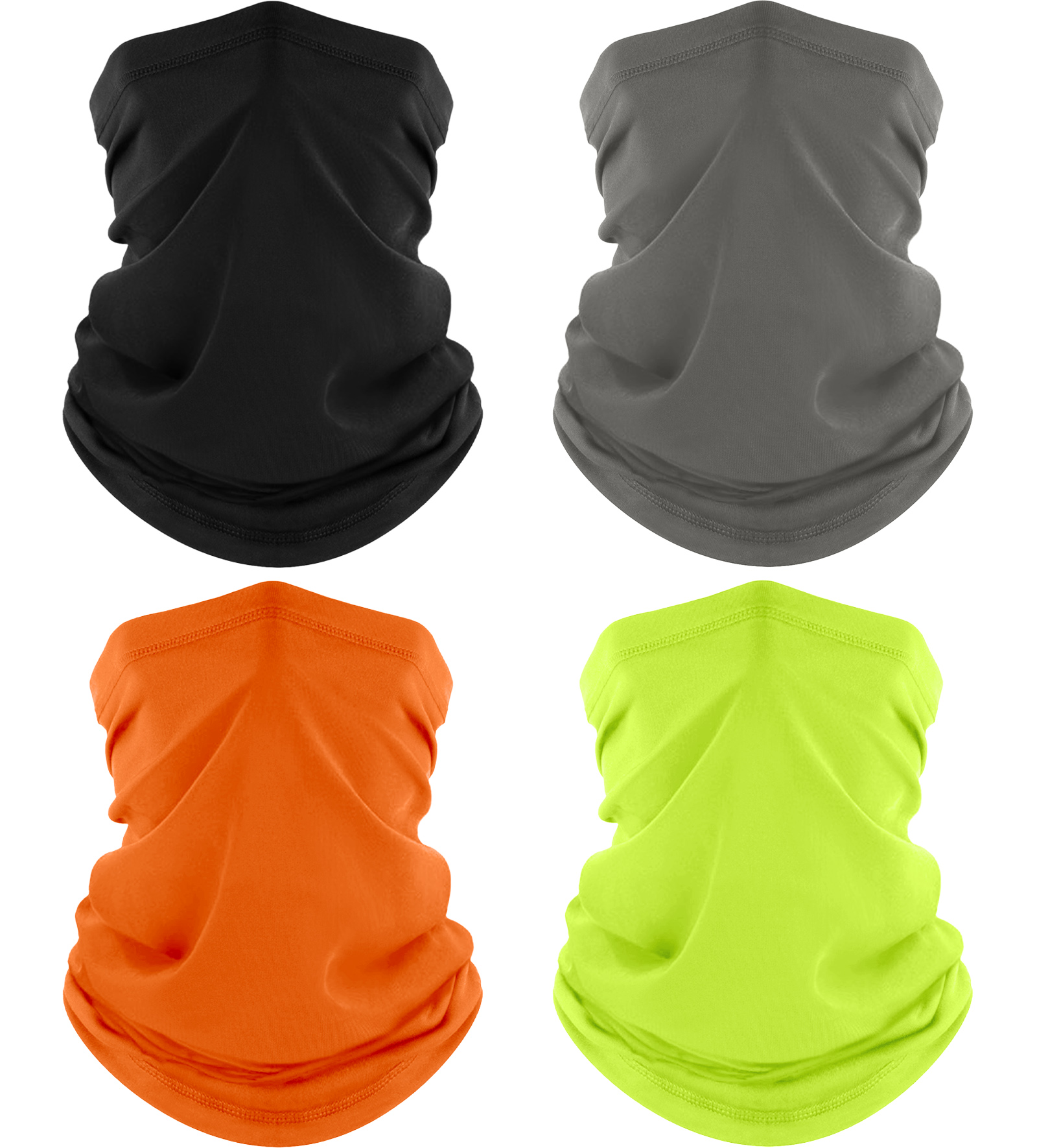 4 Pack Neck Gaiter, Cooling Breathable Face Mask UV Protection Scarf Hiking Bandana for Men/Women