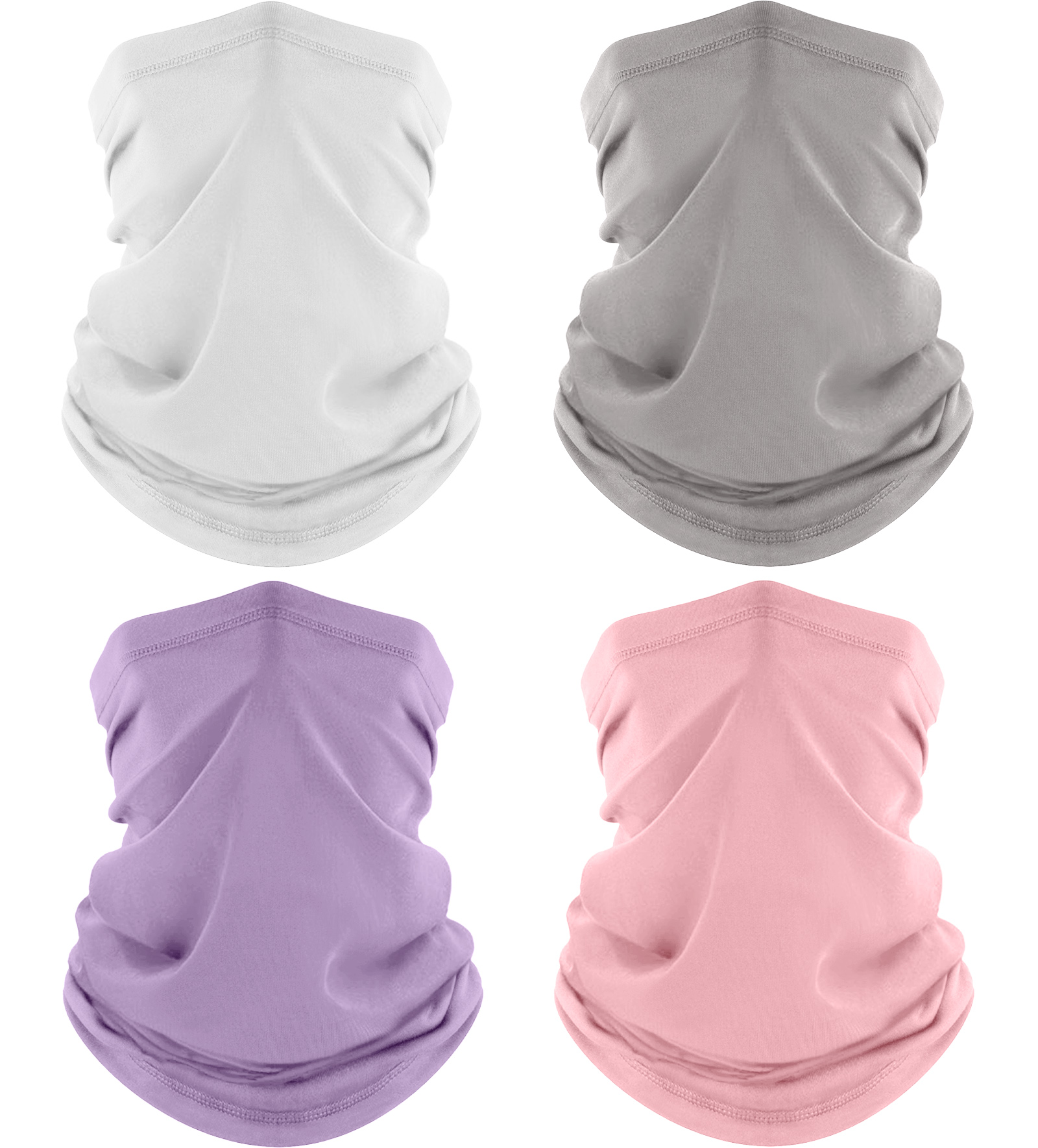 4 Pack Neck Gaiter, Cooling Breathable Face Mask UV Protection Scarf Hiking Bandana for Men/Women