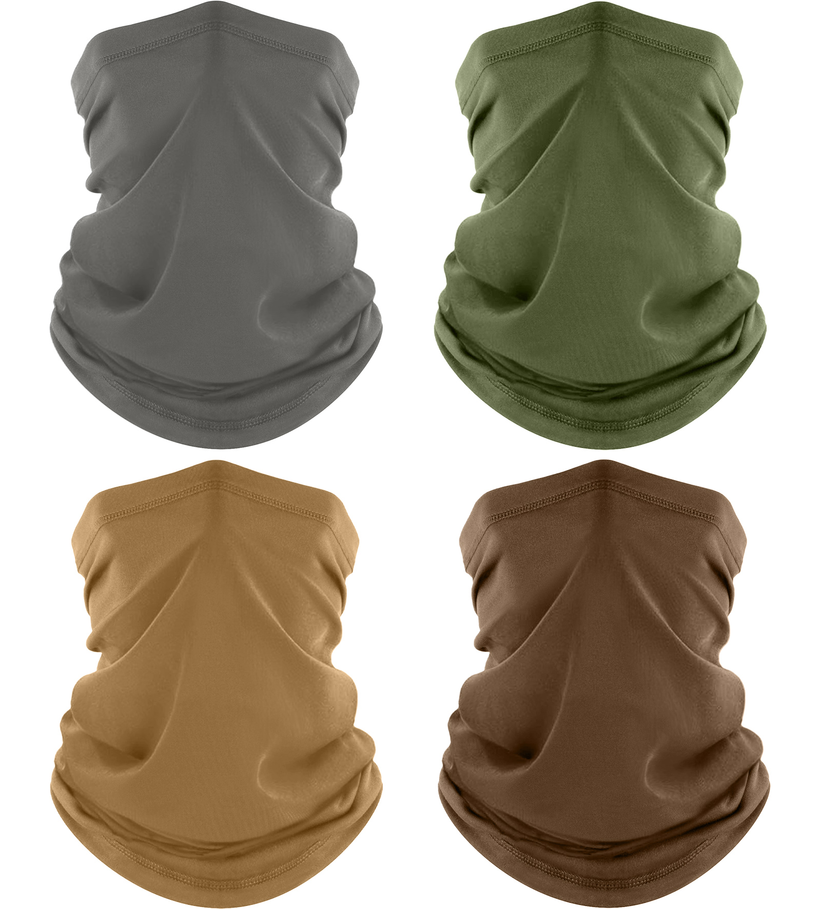 4 Pack Neck Gaiter, Cooling Breathable Face Mask UV Protection Scarf Hiking Bandana for Men/Women