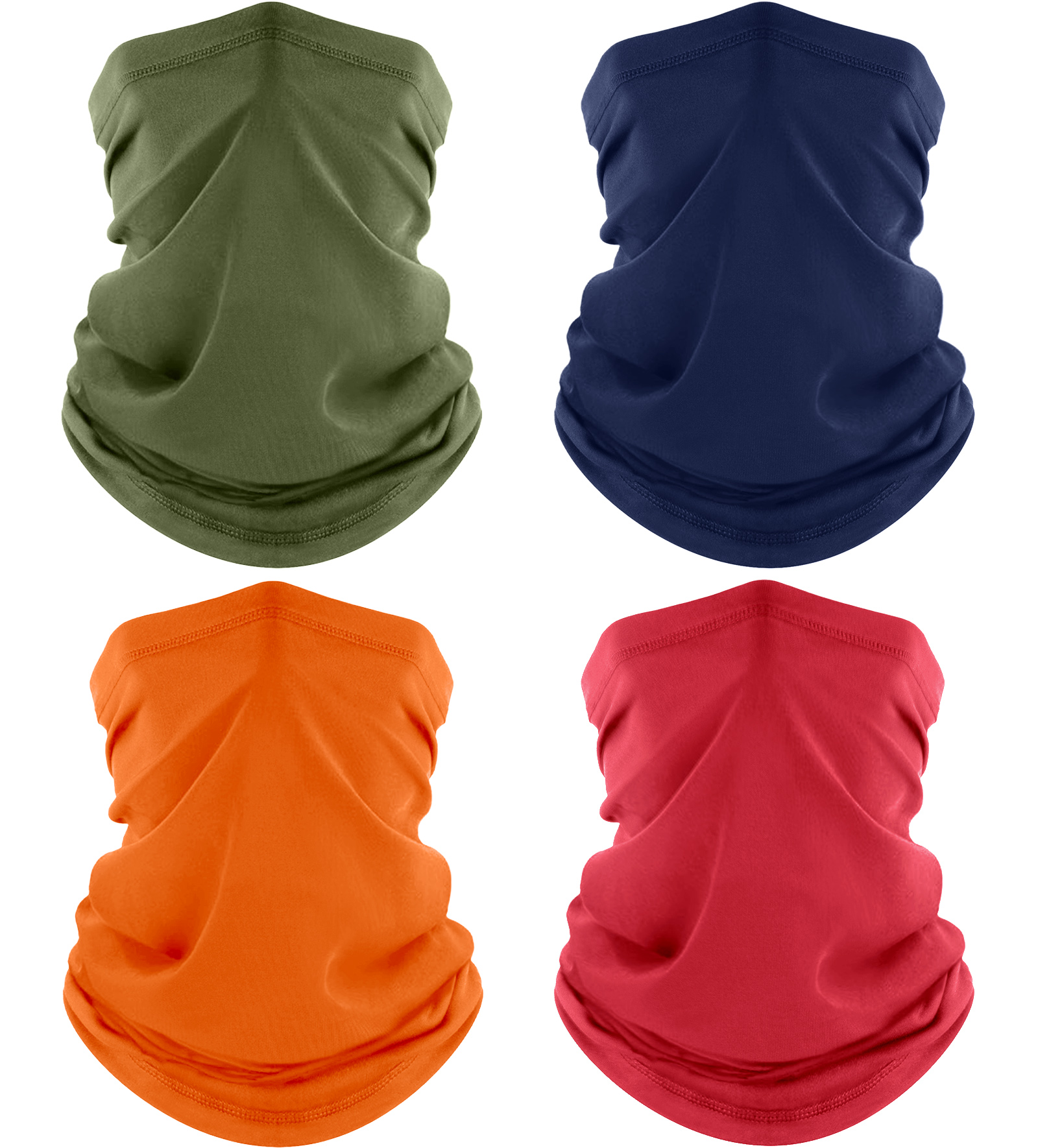 4 Pack Neck Gaiter, Cooling Breathable Face Mask UV Protection Scarf Hiking Bandana for Men/Women