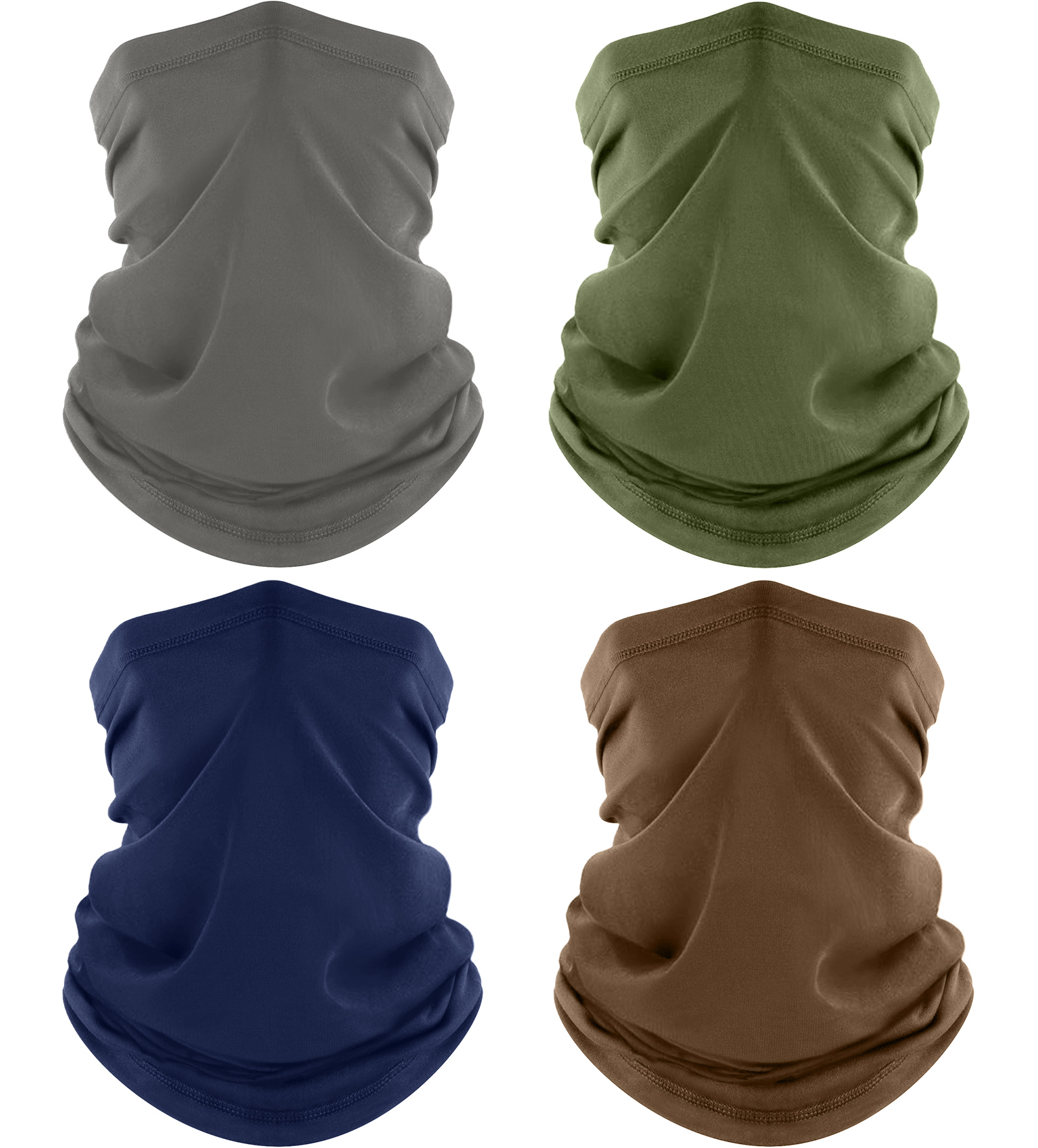 4 Pack Neck Gaiter, Cooling Breathable Face Mask UV Protection Scarf Hiking Bandana for Men/Women