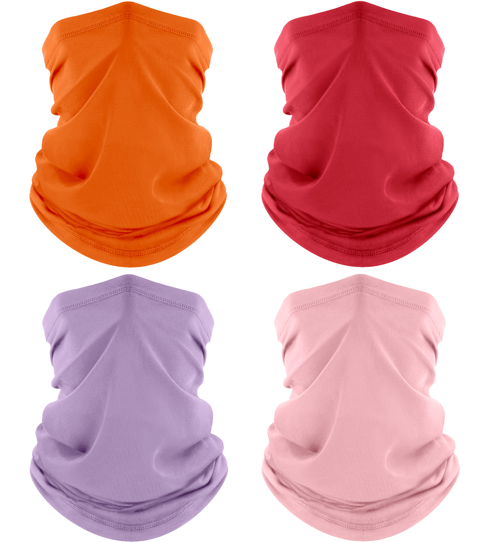 4 Pack Neck Gaiter, Cooling Breathable Face Mask UV Protection Scarf Hiking Bandana for Men/Women