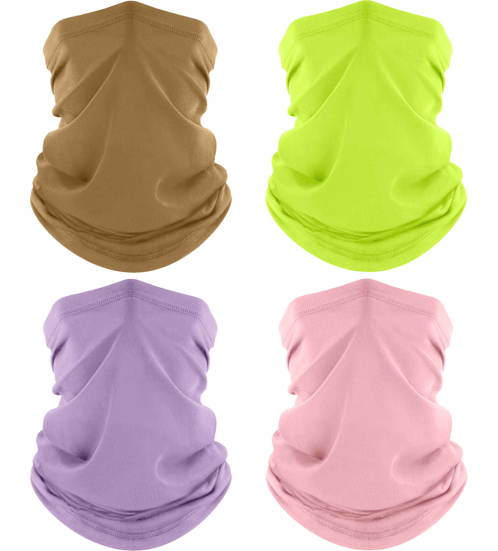 4 Pack Neck Gaiter, Cooling Breathable Face Mask UV Protection Scarf Hiking Bandana for Men/Women