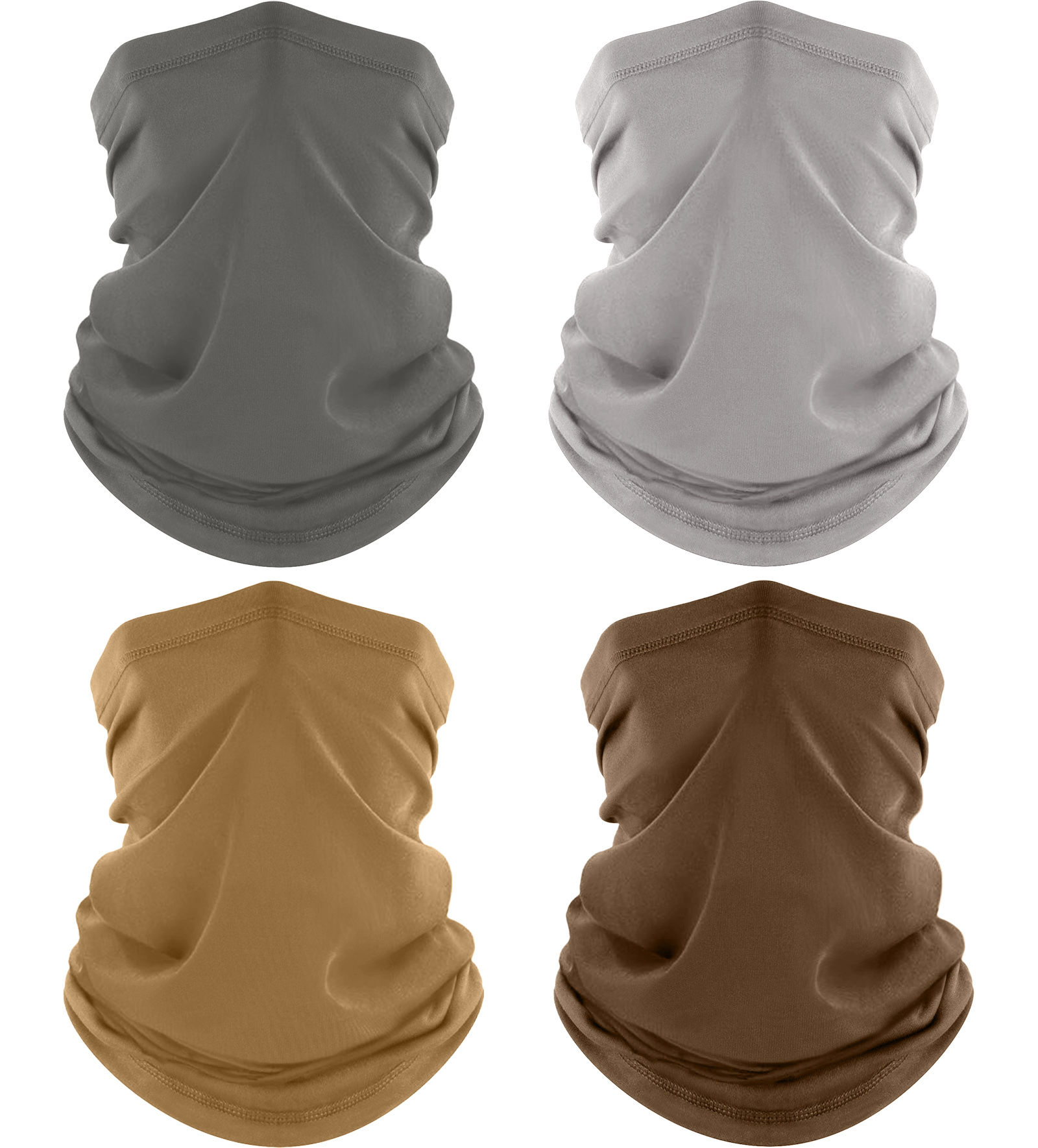 4 Pack Neck Gaiter, Cooling Breathable Face Mask UV Protection Scarf Hiking Bandana for Men/Women