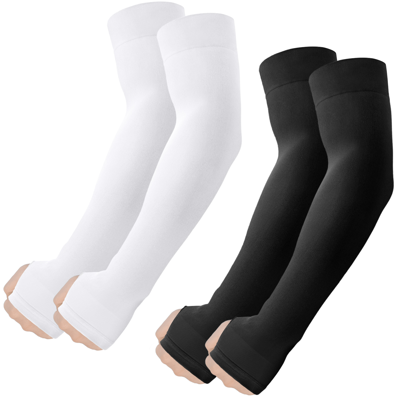 Arm Sleeves with Thumb Hole, Cooling UV Protection Compression Tattoo Cover Up for Men/Women