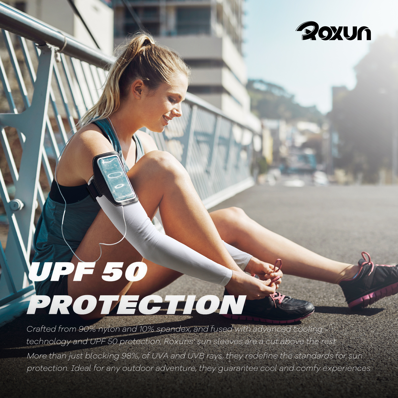 Arm Sleeves, Cooling UV Sun Protection Sports Compression for Men/Women