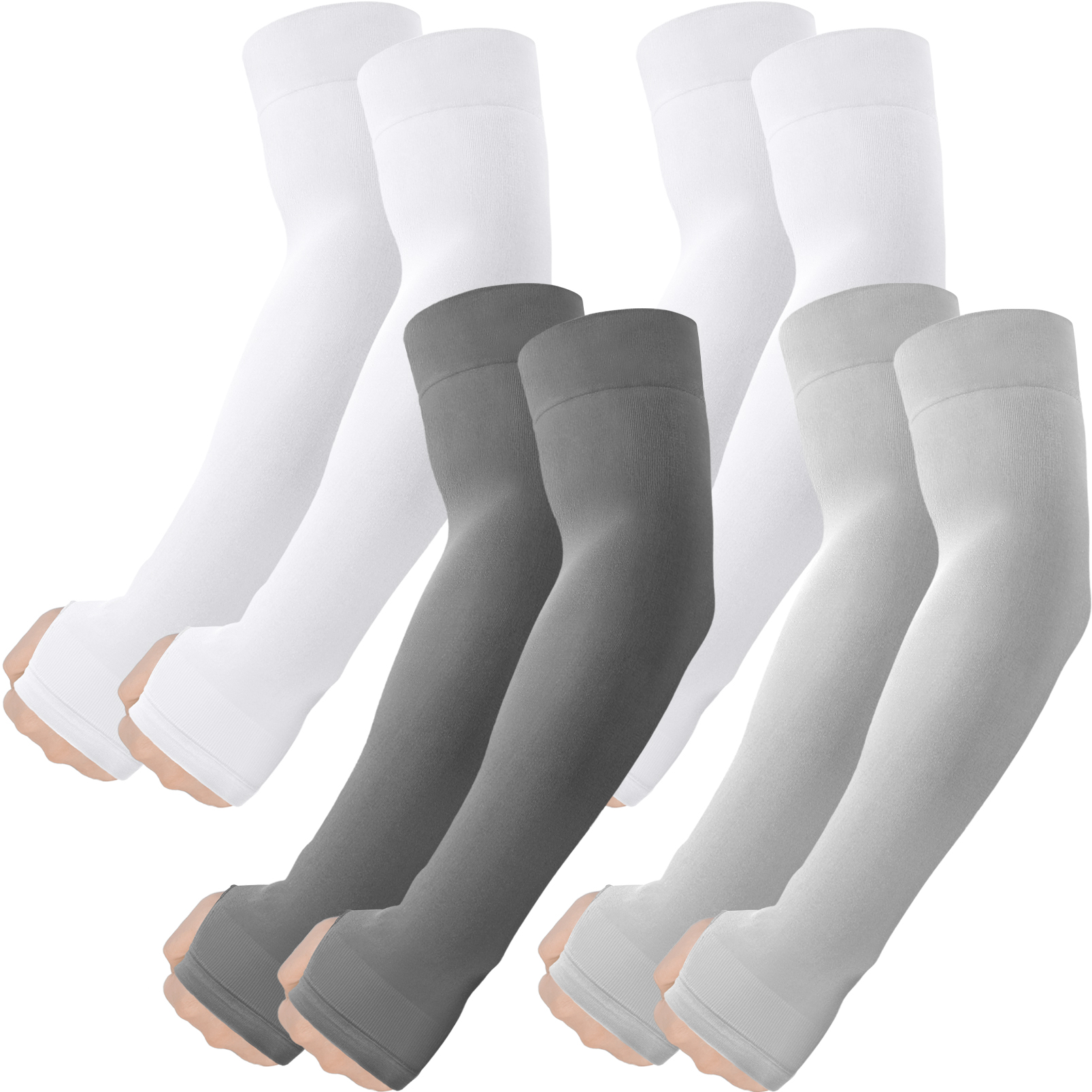 Arm Sleeves with Thumb Hole, Cooling UV Protection Compression Tattoo Cover Up for Men/Women