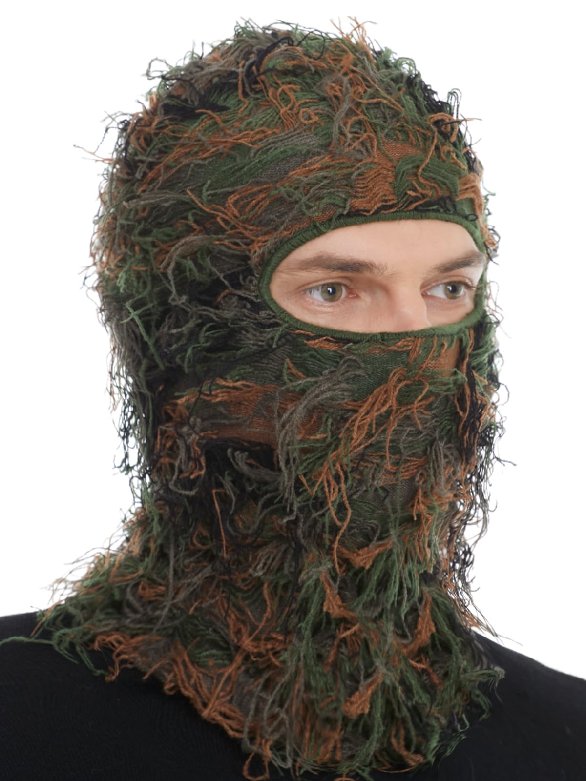 Distressed Ski Mask Balaclava, Yeat Shiesty Fluffy Knitted Full Face Mask for Men/Women